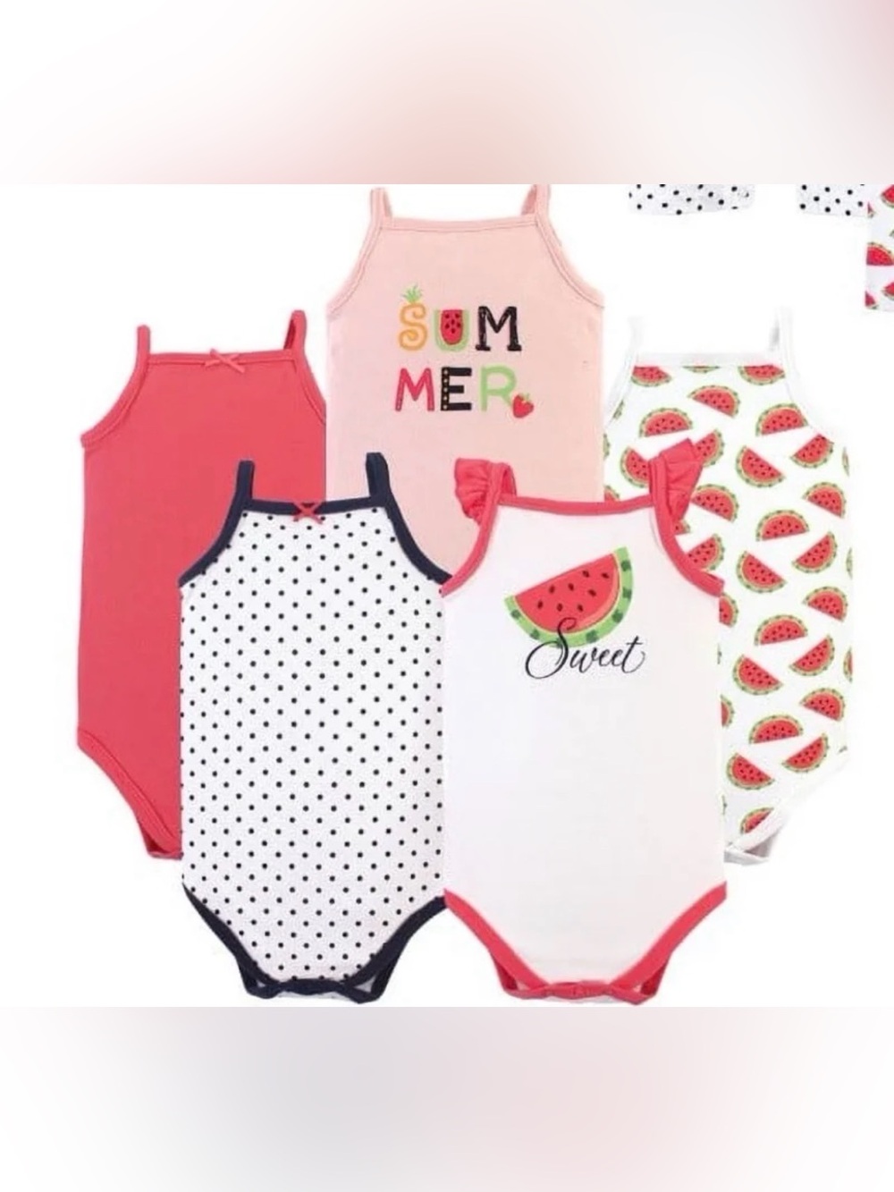 Hudson Baby Infant Girls 5 Pc Sleeveless Onesies Size 18-24 Months NWT Onesies